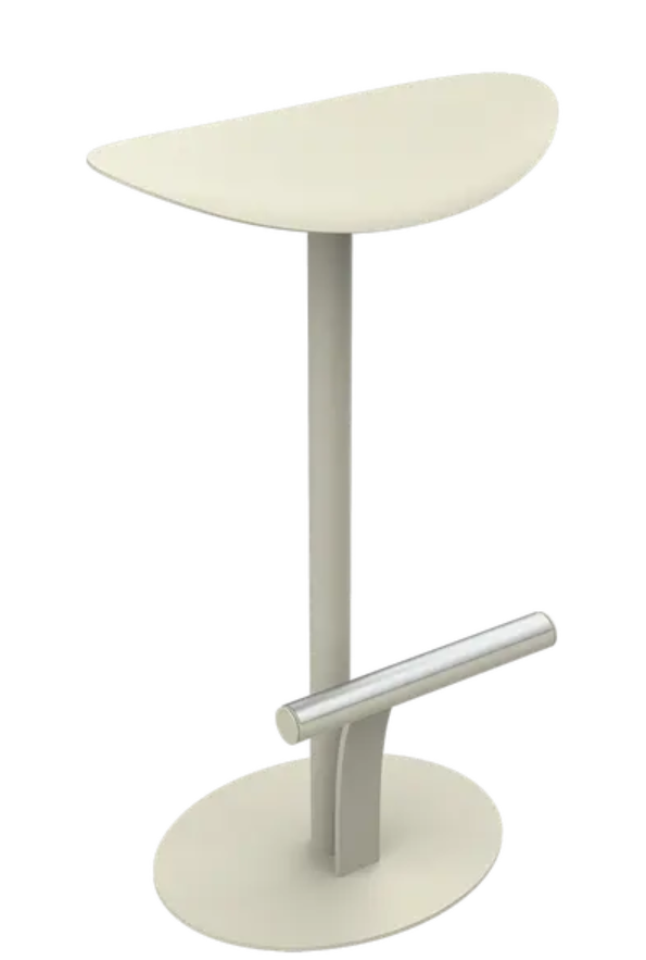 Load image into Gallery viewer, Clay grey Fermob Bolder outdoor bar stool with a metal powder-coated finish, showcasing modern seating design.
