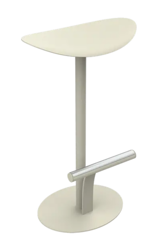 Clay grey Fermob Bolder Bar Stool with powder-coated metal frame, outdoor durable seating, modern design.