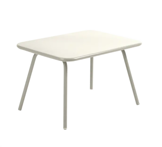 Clay grey Fermob Luxembourg kids' table with a corner design, suitable for children’s play and dining areas.