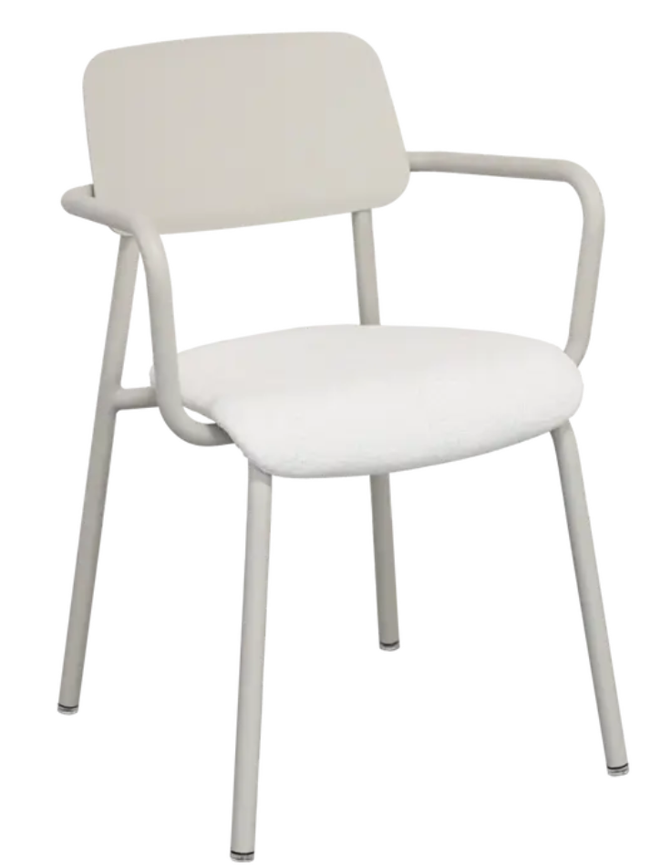 Load image into Gallery viewer, Clay grey Fermob Studie fabric armchair for office, featuring a modern design suitable for meeting rooms and professional settings.
