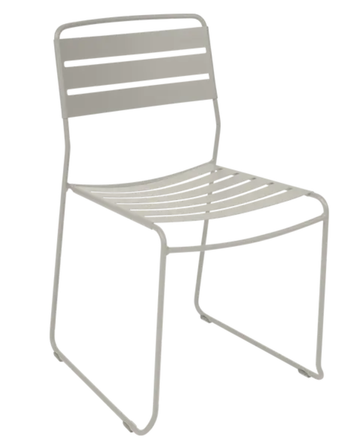 Load image into Gallery viewer, Clay grey Fermob Surprising outdoor chair with a modern design, suited for restaurant or patio outdoor seating.
