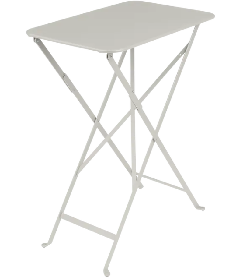 Load image into Gallery viewer, Fermob Bistro folding table in clay grey with rectangular steel top, outdoor metal design, perfect for cafes or patios.
