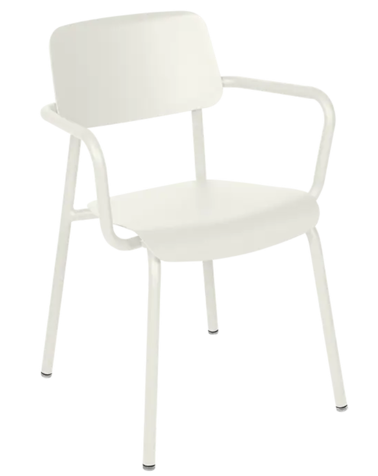 Load image into Gallery viewer, Fermob Studie armchair in grey, stackable indoor office and dining chair with modern design and smooth finish.
