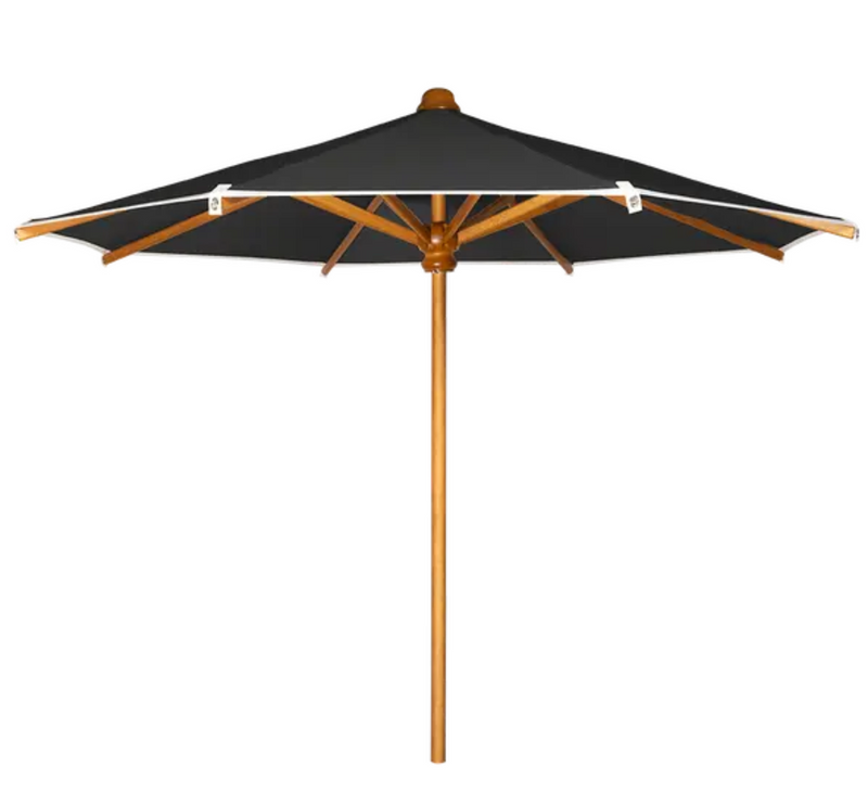 Load image into Gallery viewer, Teak KOTO Parasol by Fermob with 250cm diameter, sturdy umbrella suitable for gardens and terraces in Ireland.
