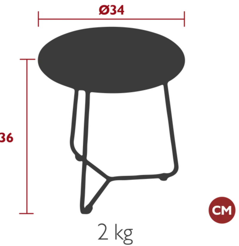 Load image into Gallery viewer, Small Fermob Cocotte occasional table with a round Ø34cm top, ideal for living room or patio decor.
