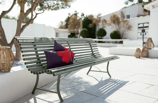 Fermob Louisiane 200cm outdoor folding bench with four seats, metal garden furniture in vibrant color, suitable for outdoor seating.