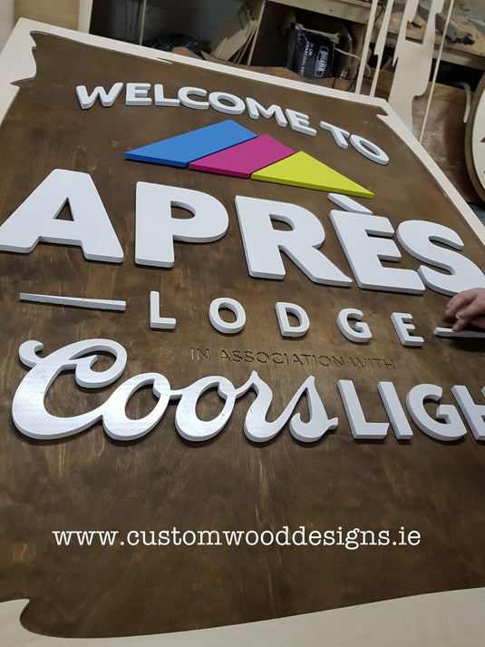 The Birch Ply Hanging Sign for Apres