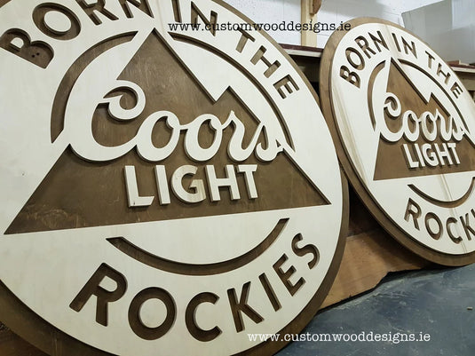 The Birch Ply Hanging Sign for Coors Light