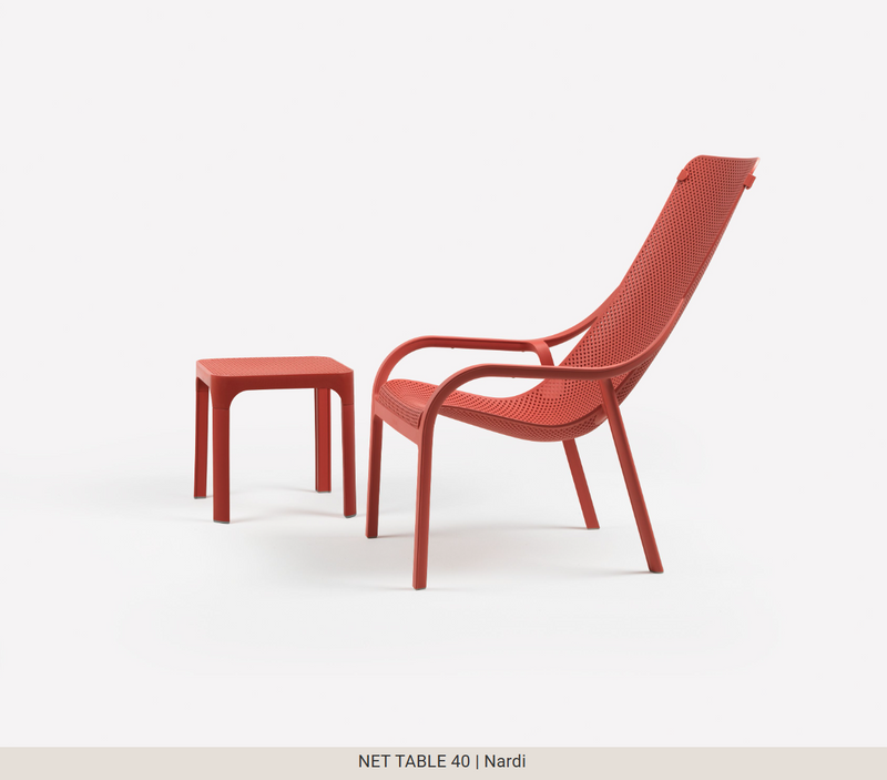 Load image into Gallery viewer, Nardi CoraloNet Table 40 outdoor side table with a woven design, perfect for patio or garden furniture.
