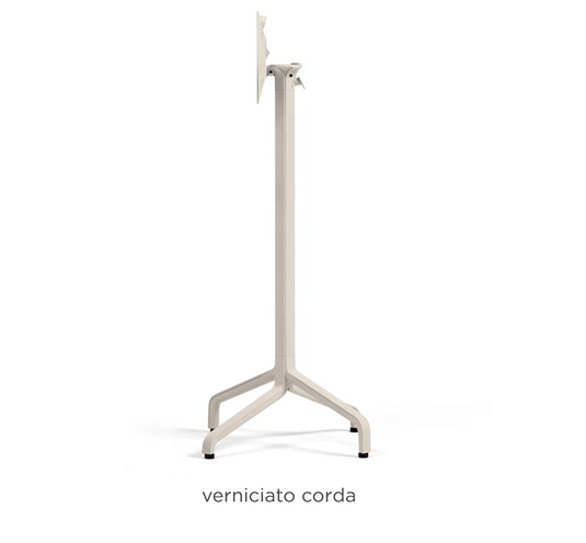 Nardi Base Frasca High Folding table base with handle, designed for outdoor Nardi furniture, shown with a cord-style finish.