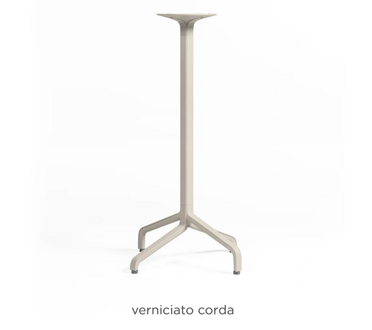 Nardi Base Table with High Fix design, sturdy CordaBase Frasca for outdoor or indoor use, black metal finish.