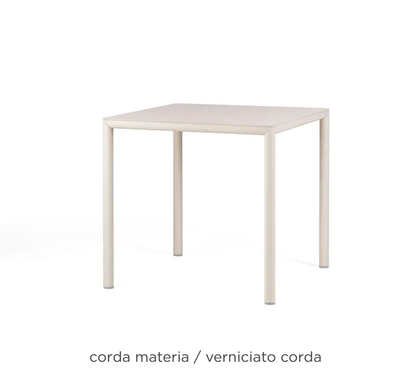 Load image into Gallery viewer, Nardi Piave 80 outdoor contract table with wooden slat top and metal legs, ideal for outdoor dining and commercial spaces
