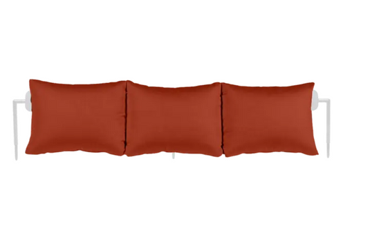 Cotton white outdoor Rivage backrest from Fermob, designed to convert sunlounger into a bench, made of durable metal for outdoor use.