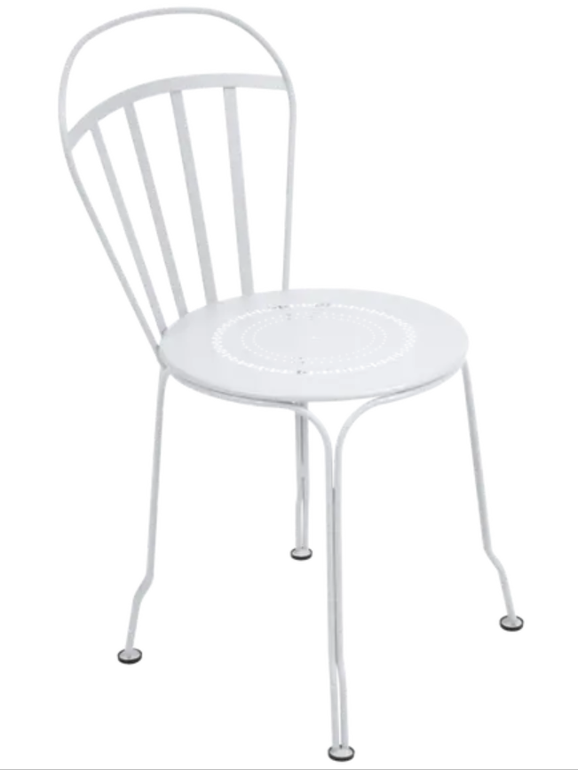Load image into Gallery viewer, Fermob Cotton White Louvre outdoor chair with sleek design, sturdy frame, and comfortable seating for outdoor patio or garden.
