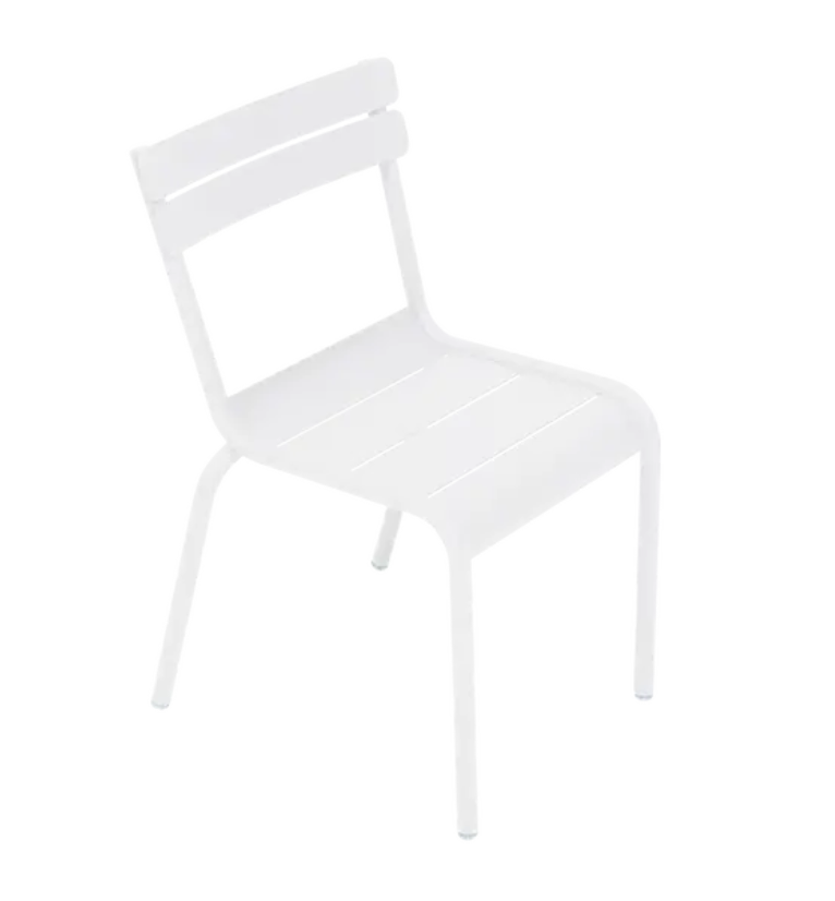 Load image into Gallery viewer, Fermob Luxembourg Kid Chair in cotton white, lightweight child’s seating with a modern design, suitable for restaurant or home use.
