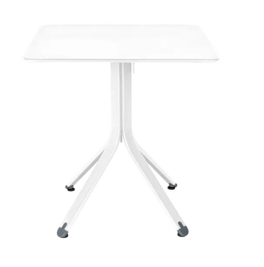 Fermob Rest'O folding outdoor table in cotton white, metal surface, 71x71cm compact design for outdoor use