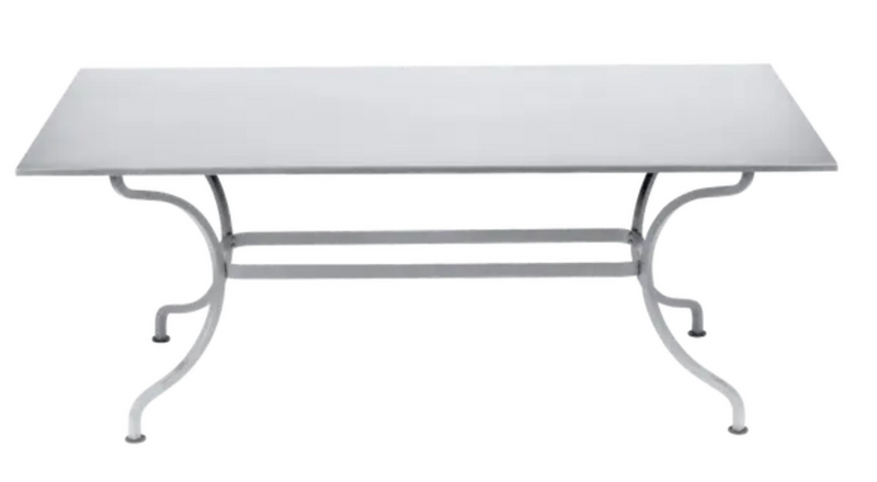 Load image into Gallery viewer, Cotton white Fermob Romane dining table measuring 180 x 100 cm, seats up to 8 guests, outdoor furniture for stylish gatherings.
