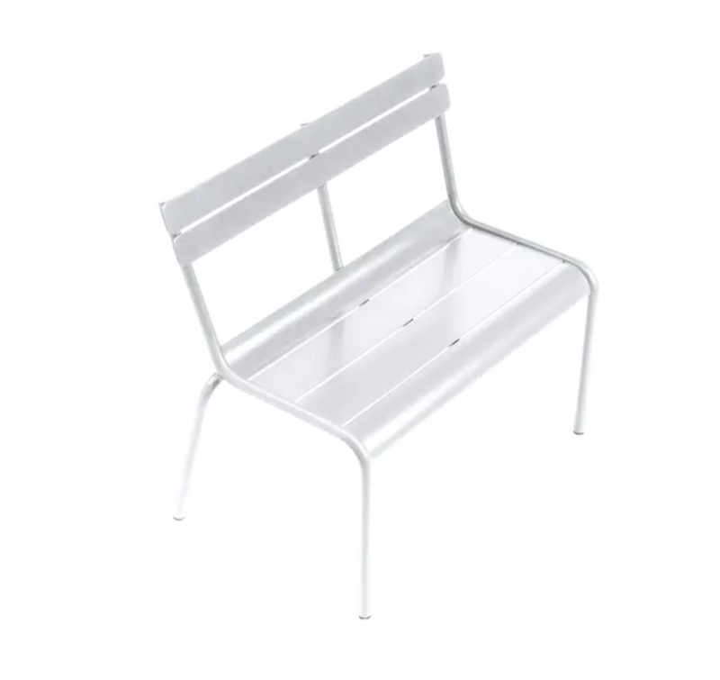 Load image into Gallery viewer, Cotton white Luxembourg Kid Bench by Fermob, small child-sized restaurant furniture with a modern design.
