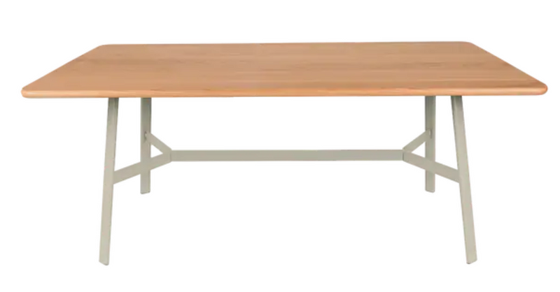 Load image into Gallery viewer, Fermob SO'O 180x90 cm oak dining table with six seats, featuring a cotton grey finish and sturdy wooden construction.
