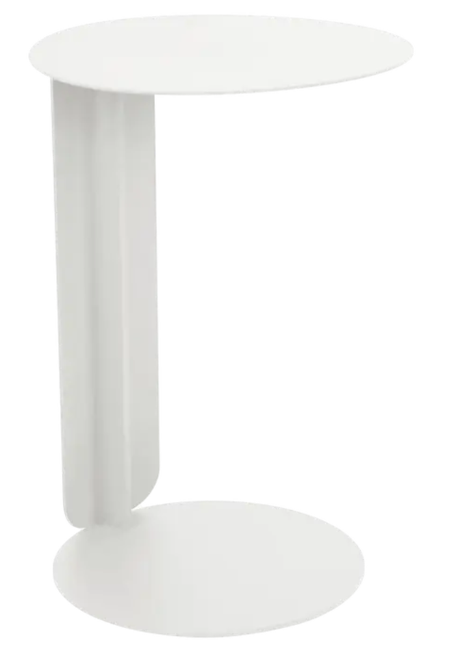 Load image into Gallery viewer, Cotton white Fermob Bebop offset table made of metal, outdoor furniture with yellow accents, ideal for garden or patio use
