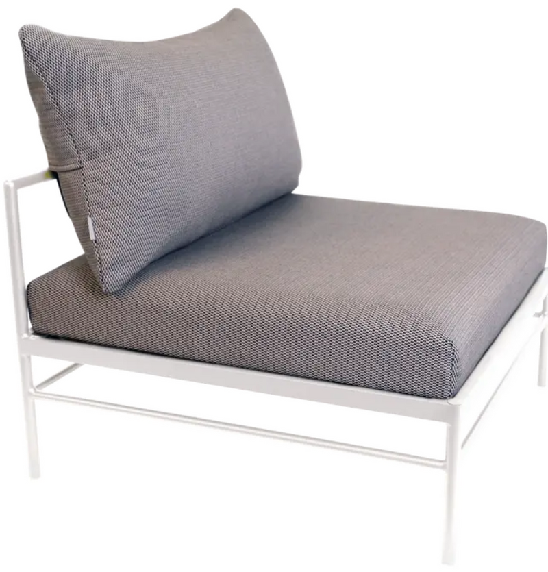 Load image into Gallery viewer, Cotton white Rivage low outdoor chair by Fermob with metal frame, part of Fermob's outdoor furniture collection.

