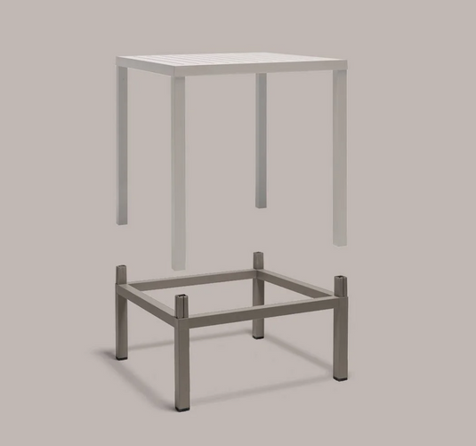 Nardi Cube 70 height extension kit for Nardi table, showing a sleek metal extension piece for taller table height.
