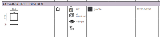 Nardi Trill Bistrot outdoor cushion on chair, featuring plush padding and vibrant fabric, designed for patio furniture.