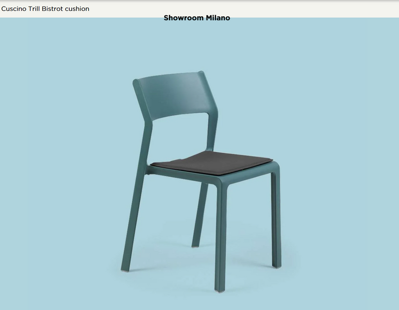 Load image into Gallery viewer, Nardi Trill Bistrot cushion on outdoor patio chair, showcasing comfortable fabric seat for Nardi Trill Bistrot furniture.
