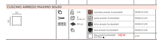 Maximo 50x50 Outdoor Cushion-Outdoor Pillow Nardi