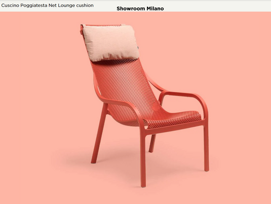 Nardi Net Chair Cushion in beige fabric, designed for outdoor lounge chairs, providing comfort and style for garden seating.