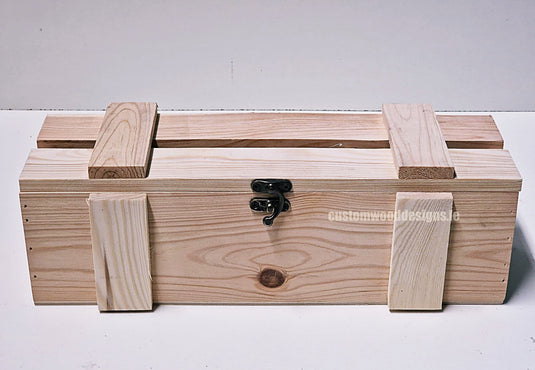 Rustic Bottle Box - Natural Single x 25 Corporate Gift Box with Wood Wool Custom Wood Designs __label: Multibuy gift gift box single box wine box wood wool CustomWoodDesignsIreland014a4c14-e356-4bf9-a188-02a50eff44e3