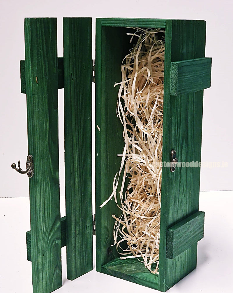 Load image into Gallery viewer, Rustic Bottle Box - Green Single x 25 Bottle box Custom Wood Designs __label: Multibuy Bottle Boxes Gift Boxes CustomWoodDesignsIreland32662140-0388-48e2-8cea-4f47af078458_a3f6e249-f548-45d4-938b-72d8e6caa08a
