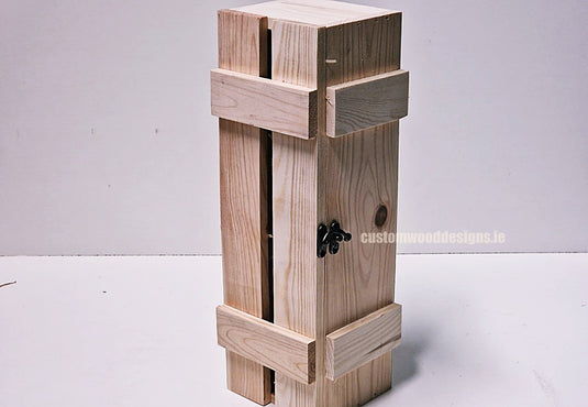 Rustic Bottle Box - Natural Single x 25 Corporate Gift Box with Wood Wool Custom Wood Designs __label: Multibuy gift gift box single box wine box wood wool CustomWoodDesignsIreland3637d761-0585-44be-8768-1ce0e0e13353_0e0435ef-88b9-4a34-8cd2-e2510593f65a