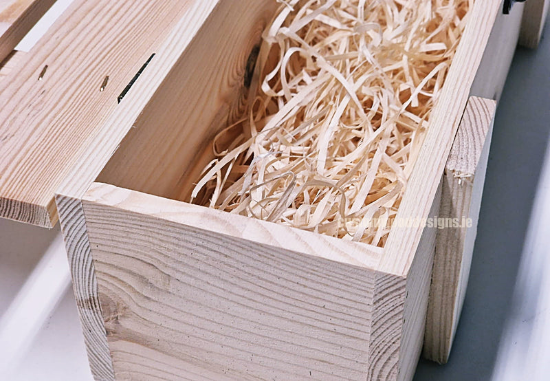 Load image into Gallery viewer, Rustic Bottle Box - Natural Single Corporate Gift Box with Wood Wool Vintore __label: Multibuy gift gift box single box wine box wood wool CustomWoodDesignsIreland37261b0a-c19a-438c-937e-6e7bc774c3a1

