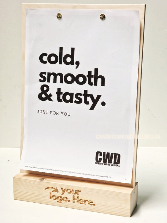 Double Sided Info Display - A4 Natural x10 | Custom Wood Designs