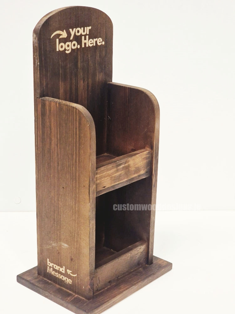 Load image into Gallery viewer, Dark Pine Mini Two-Tier Countertop Display - Custom Wood Designs
