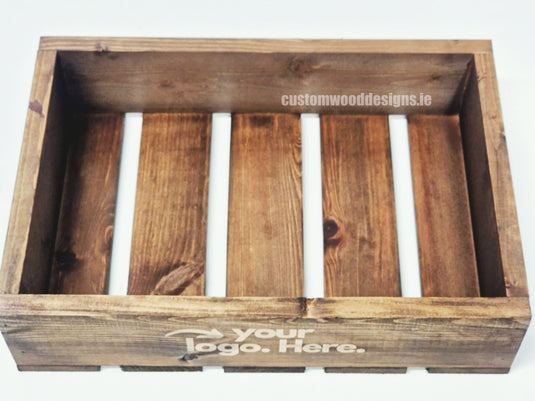 Dark Pine Crate-Style Counter Display - Custom Wood Designs