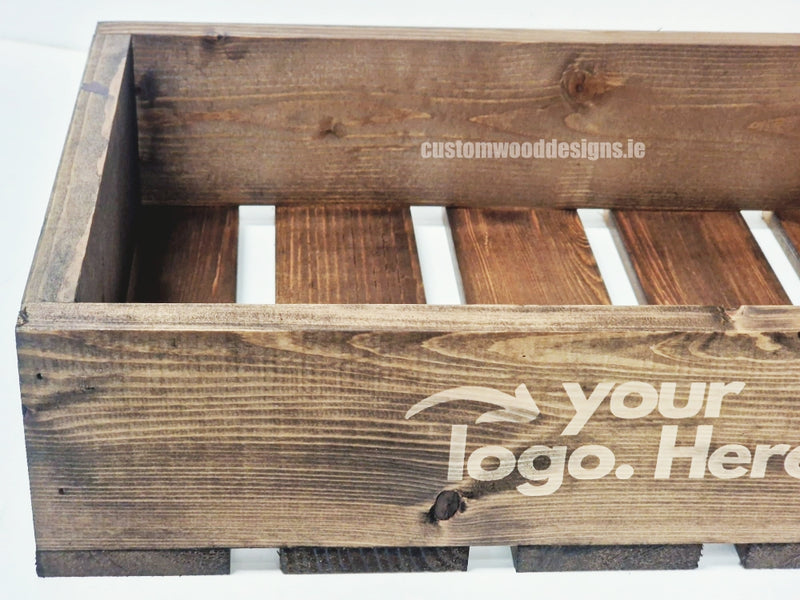 Load image into Gallery viewer, Dark Pine Crate-Style Counter Display - Custom Wood Designs
