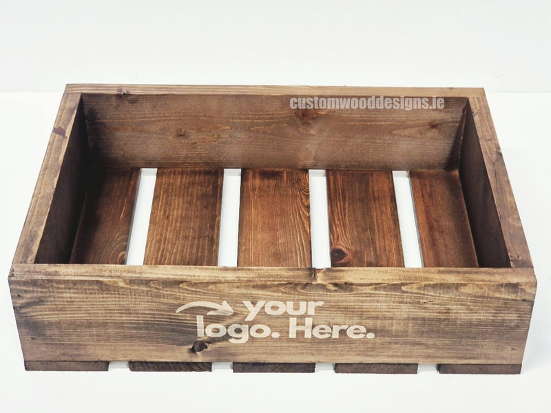 Load image into Gallery viewer, Dark Pine Crate-Style Counter Display - Custom Wood Designs
