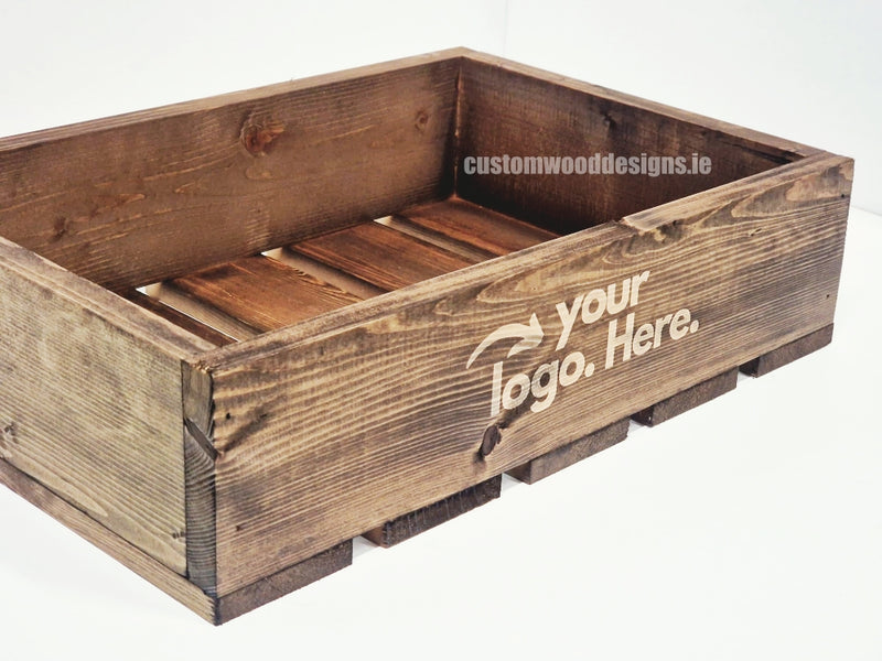 Load image into Gallery viewer, Dark Pine Crate-Style Counter Display - Custom Wood Designs
