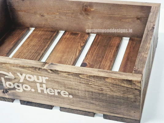 Dark Pine Crate-Style Counter Display - Custom Wood Designs