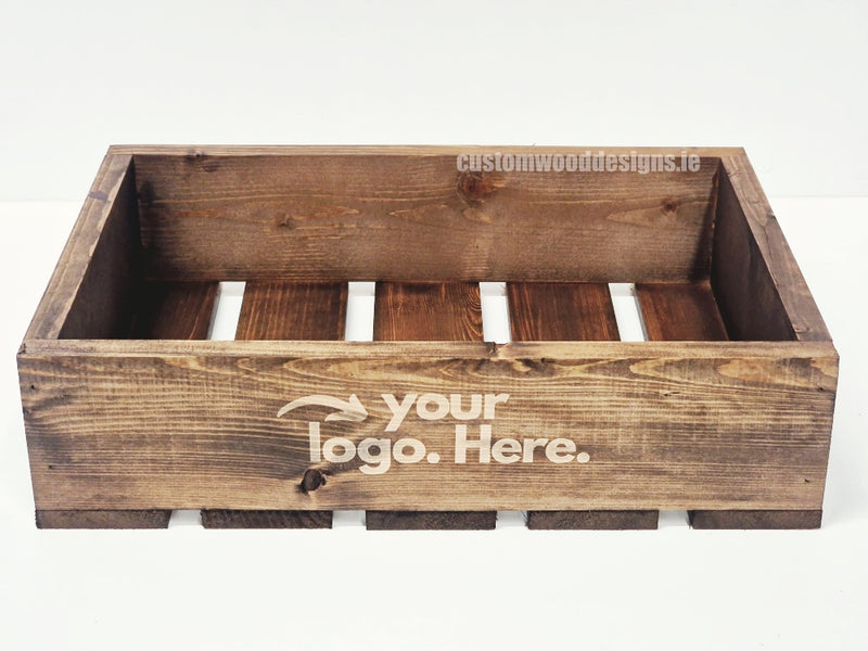 Load image into Gallery viewer, Dark Pine Crate-Style Counter Display - Custom Wood Designs
