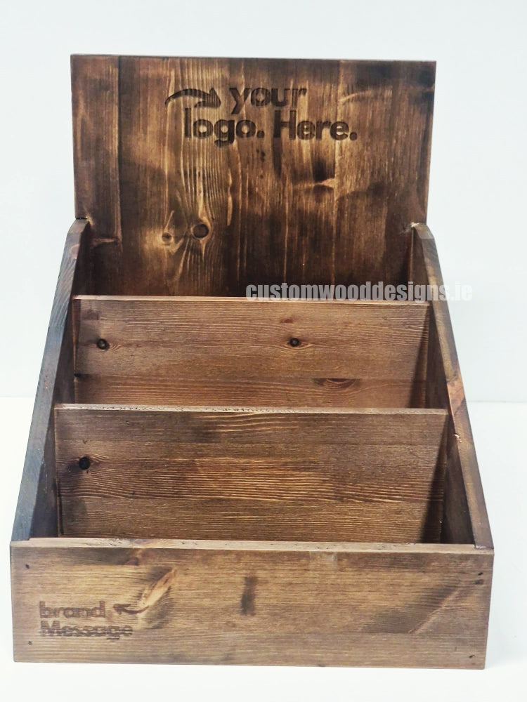 Load image into Gallery viewer, Dark Pine Low Tiered Countertop Display - Custom Wood Designs
