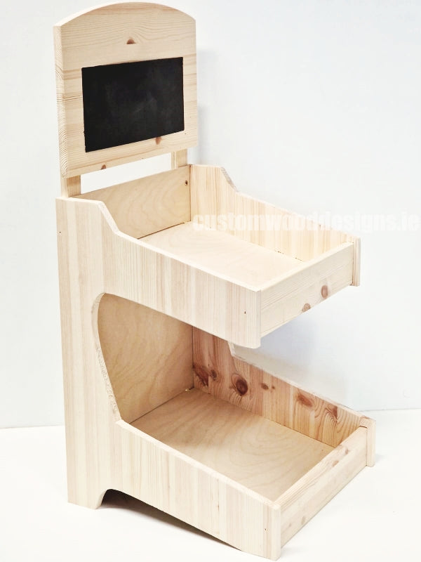 Load image into Gallery viewer, Natural Pine Two-Tiered Countertop Display for Baked Goods - Custom Wood Designs
