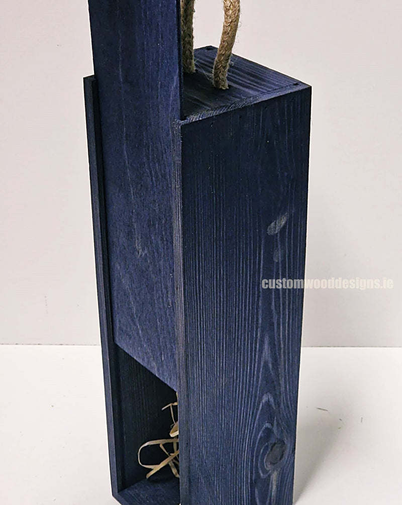 Load image into Gallery viewer, Sliding Lid Bottle Box - Single Blue x25 Bottle box Custom Wood Designs __label: Multibuy Bottle Boxes corporate gift gift box Gift Boxes irisg gift wooden Box CustomWoodDesignsIrelandCorporategiftboxesBottleBoxesGiftingboxesforbottleslaserengravedbottleboxespersonalisedbottleboxesCorporateboxesrusti_6_397e4bc5-49c9-4f81-814d-fbee0e186971
