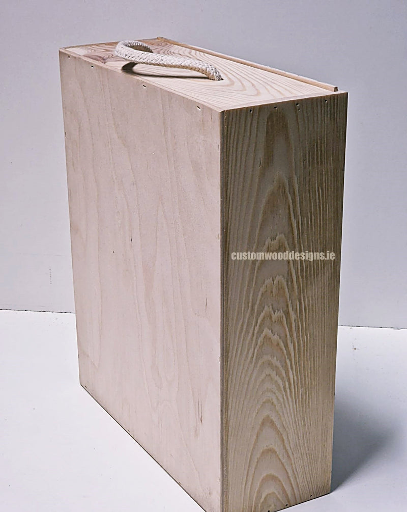 Load image into Gallery viewer, Sliding Lid 3 Bottle Box - Natural x25 Corporate Gift Box with Wood Wool Custom Wood Designs box corporate gift hamper triple wine box wood wool CustomWoodDesignsIrelandCorporategiftboxesBottleBoxesGiftingboxesforbottleslaserengravedbottleboxespersonalisedbottleboxesCorporateboxesrusticboxwinebo_10_79a0d5f1-fe00-43d5-96c8-a56d
