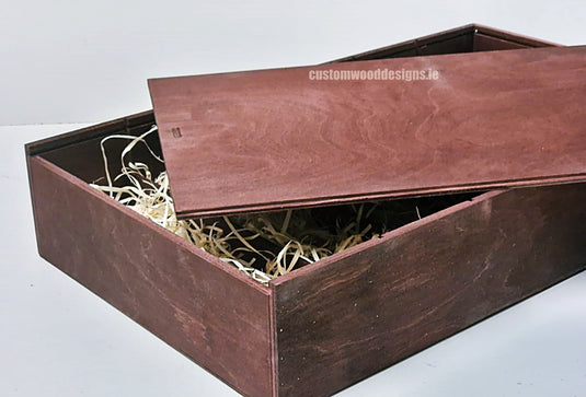 Sliding Lid 6 Bottle Box - Burgundy x 25 Corporate Gift Box with Wood Wool Custom Wood Designs box corporate gift hamper triple wine box wood wool CustomWoodDesignsIrelandCorporategiftboxesBottleBoxesGiftingboxesforbottleslaserengravedbottleboxespersonalisedbottleboxesCorporateboxesrusticboxwinebo_12_b8e3e94a-468a-4322-8397-9170