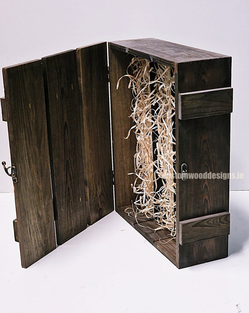 Load image into Gallery viewer, Rustic 3 Bottle Box - Brown x 25 Corporate Gift Box with Wood Wool Custom Wood Designs __label: Multibuy box corporate gift hamper triple wine box wood wool CustomWoodDesignsIrelandCorporategiftboxesBottleBoxesGiftingboxesforbottleslaserengravedbottleboxespersonalisedbottleboxesCorporateboxesrusticboxwinebo_13_85a9ed6b-be1f-4c88-8e95-1694df6bc074
