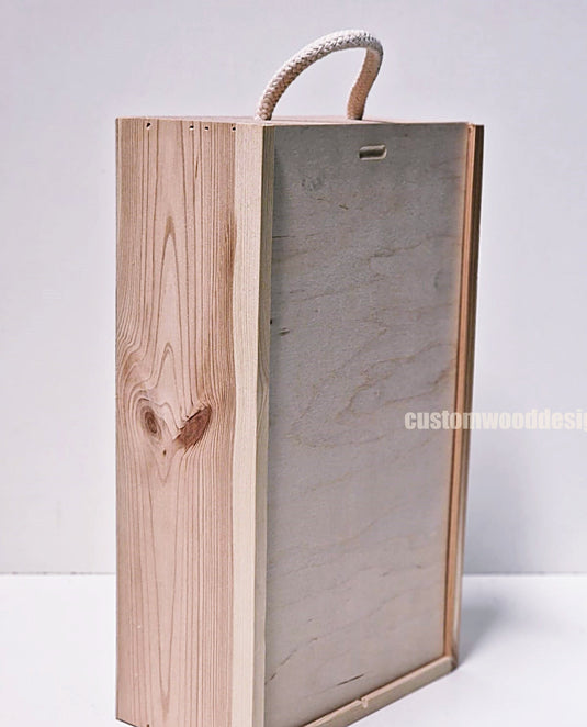 Sliding Lid 2 Bottle Box - Natural x 25 Corporate Gift Box with Wood Wool Custom Wood Designs box corporate double wine gift wine wood wool CustomWoodDesignsIrelandCorporategiftboxesBottleBoxesGiftingboxesforbottleslaserengravedbottleboxespersonalisedbottleboxesCorporateboxesrusticboxwinebo_9_91024b19-5b9f-451b-9b09-2ca12