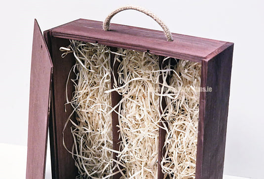 Sliding Lid 3 Bottle Box - Burgundy x25 Corporate Gift Box with Wood Wool Custom Wood Designs box corporate gift hamper triple wine box wood wool CustomWoodDesignsIrelandCorporategiftboxesBottleBoxesGiftingboxesforbottleslaserengravedbottleboxespersonalisedbottleboxesCorporateboxesrusticboxwinebo_9_b855fda2-f5ef-4c4b-b9d1-cef7f